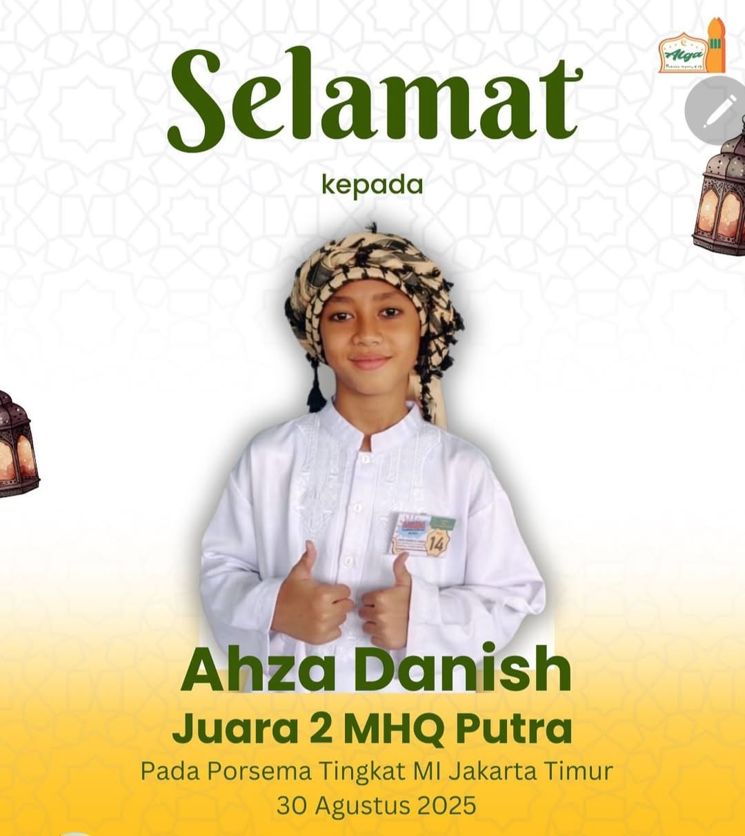 Juara II MHQ Putra Poorsema Tingkat MI Jakarta Timur 2025